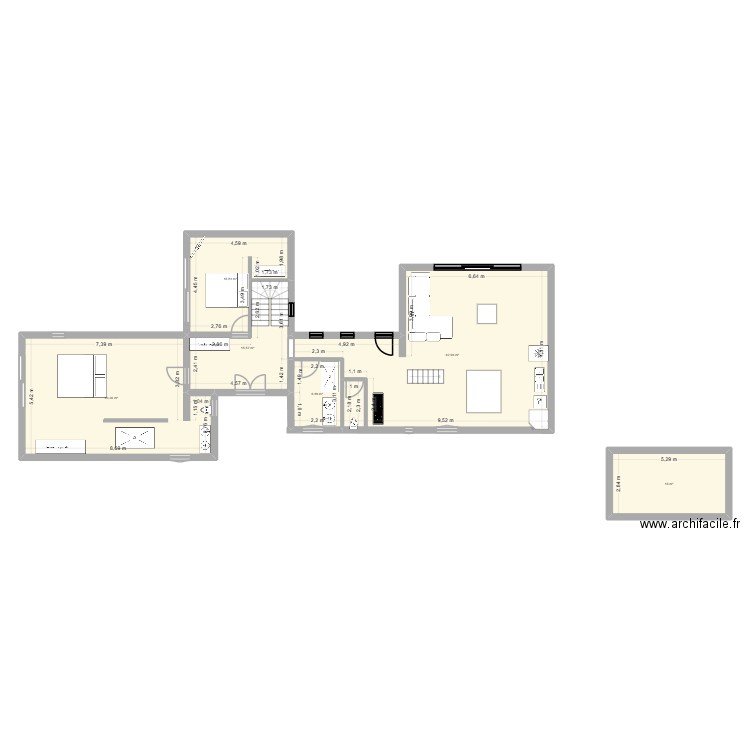 maison saint esprit version extension 2 version suite parentale. Plan de 6 pièces et 159 m2