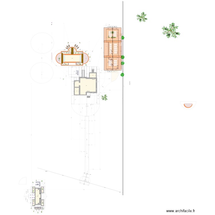 Plan de masse Magescq. Plan de 27 pièces et 542 m2