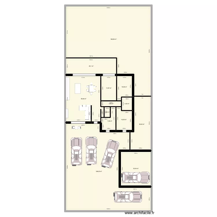 RP 65 Galinou v4. Plan de 13  et 523 m²