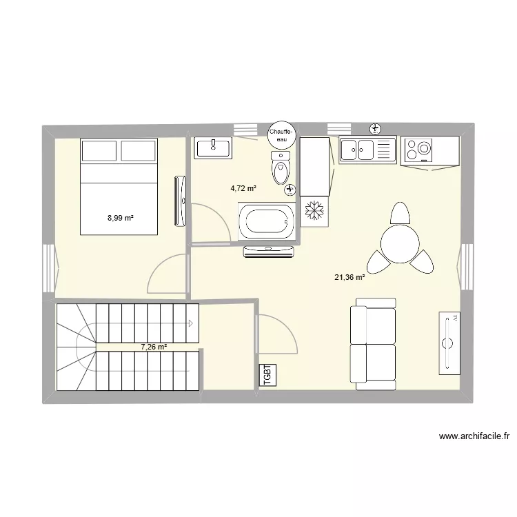 NOUVEAU 2 EME URTIN 22 06 26. Plan de 4  et 42 m²