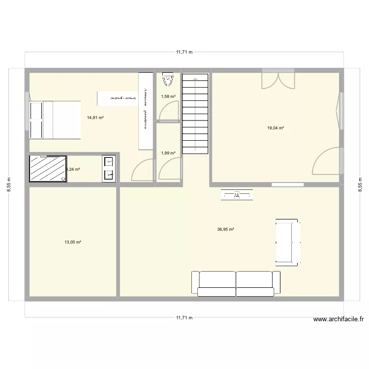 UR ONEA ETAGE apres travaux V11. Plan de 