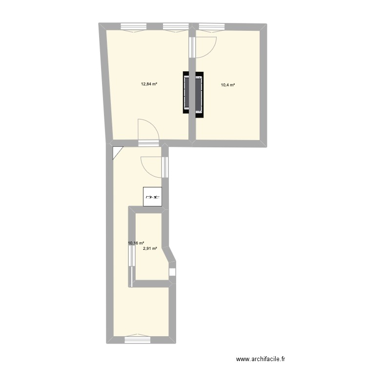 Appartement Lamarckien. Plan de 4 pièces et 36 m2