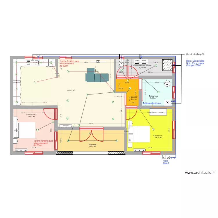 Projet Iloni Niveau 1_V2. Plan de 7  et 100 m²