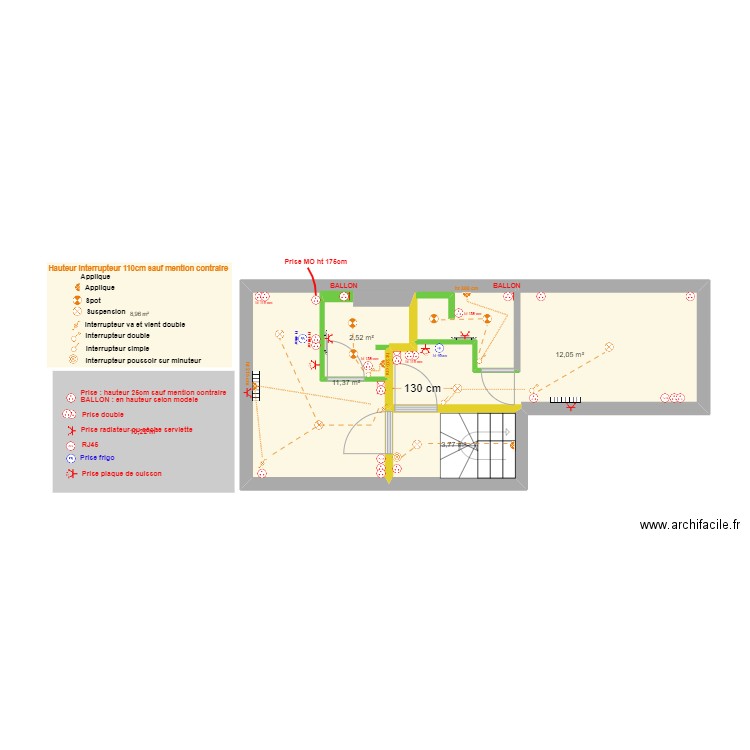 SALIBUR R+2. Plan de 4 pièces et 30 m2