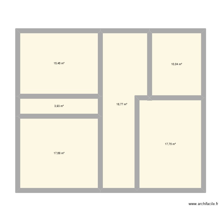 Montaiguet en Forez. Plan de 6 pièces et 84 m2