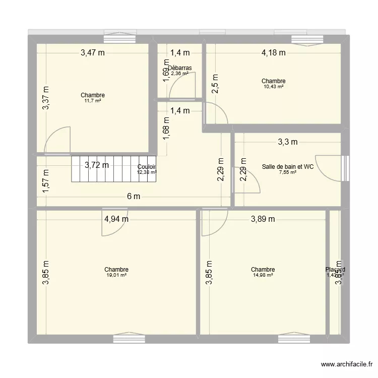 Montaiguet en Forez. Plan de 14  et 159 m²