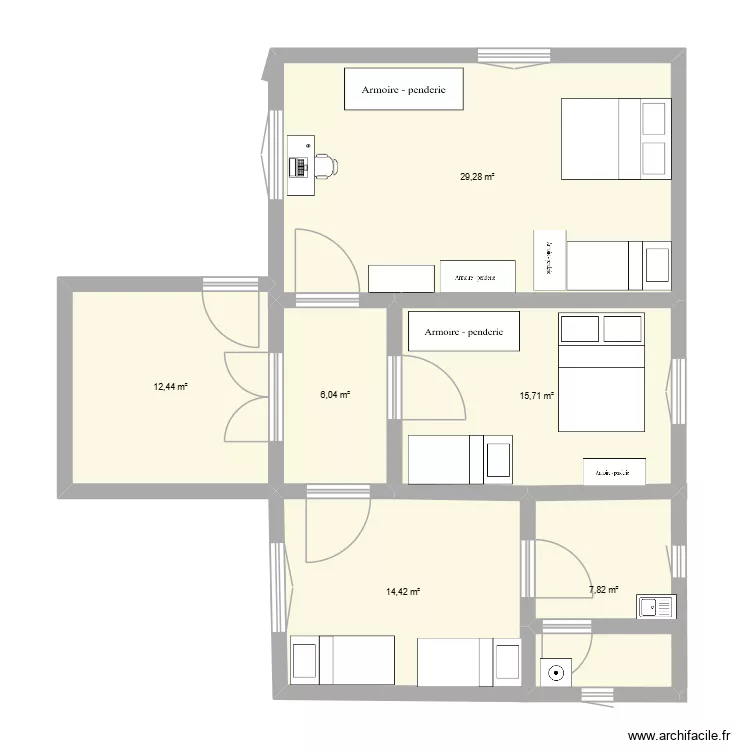 slatina maison. Plan de 6  et 86 m²