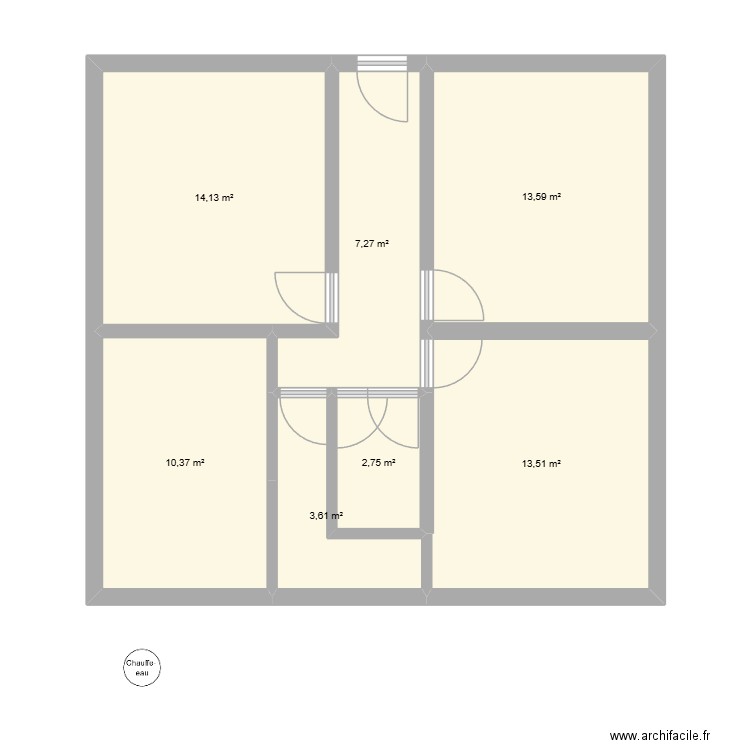maison moche origine. Plan de 7 pièces et 65 m2