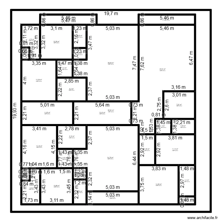 Plan djio sienn kintele. Plan de 33  et 684 m²