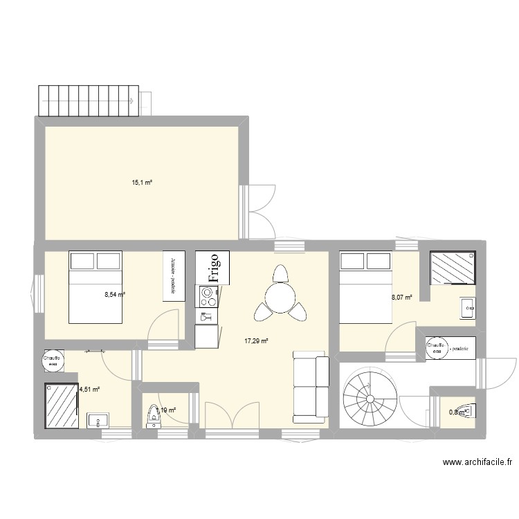 EYGLIERS. Plan de 10 pièces et 72 m2