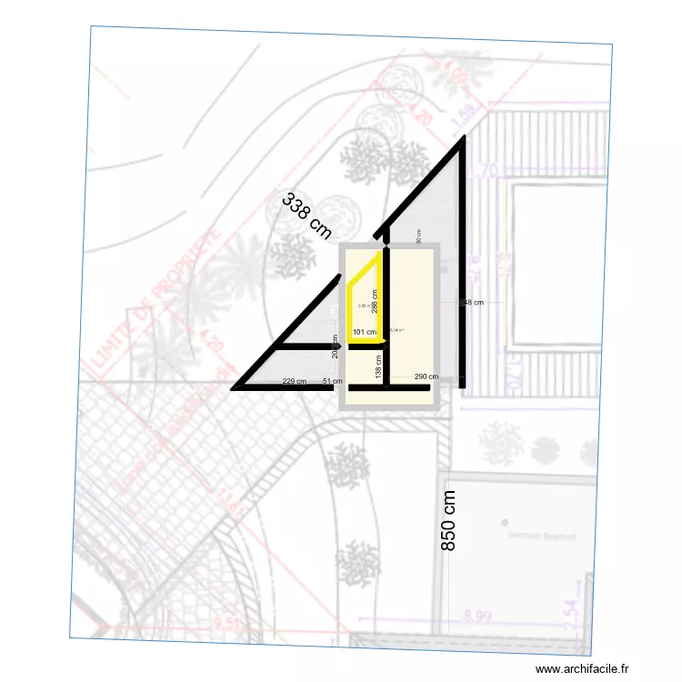 Poolhouse et local piscine. Plan de 