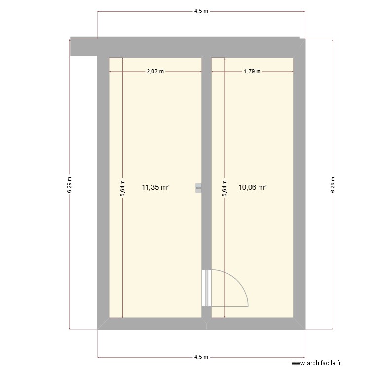 ber. Plan de 8 pièces et 85 m2