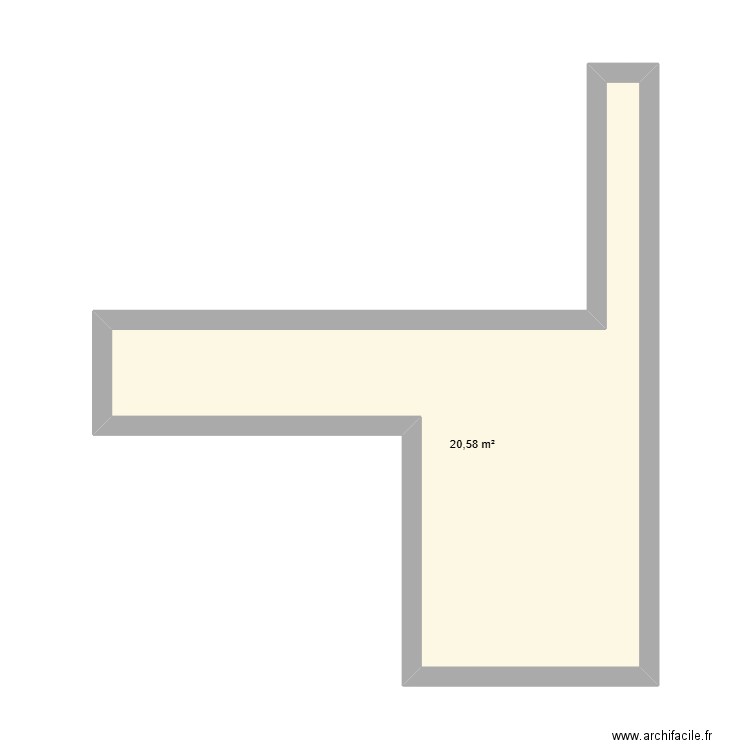 Terrasse. Plan de 1 pièce et 21 m2