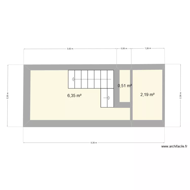 gite. Plan de 3  et 9 m²