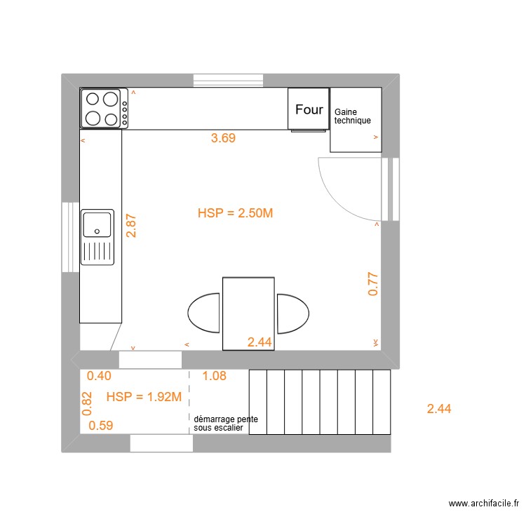 cuisine maison Trégueux. Plan de 0 pièce et 0 m2