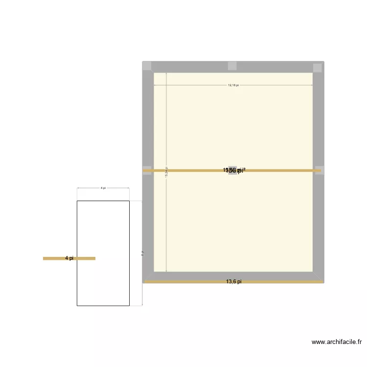 verri&egrave;re i er &eacute;bauche  2. Plan de 1  et 17 m²