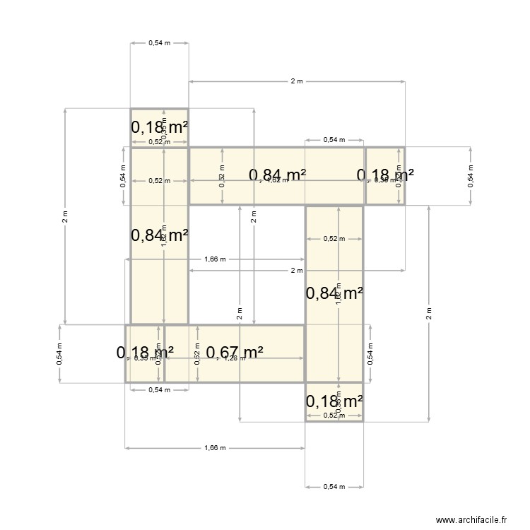 Poulaillers. Plan de 8 pièces et 4 m2