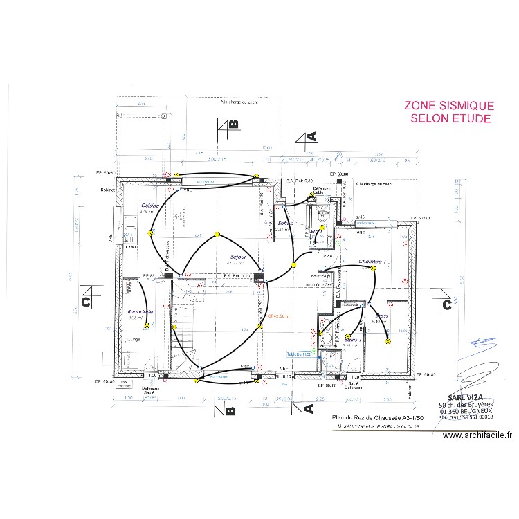 Plan Elec RDC EVORA - SAUZEDE. Plan de 0 pièce et 0 m2
