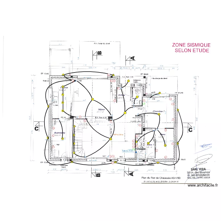 Plan Elec RDC EVORA - SAUZEDE. Plan de 