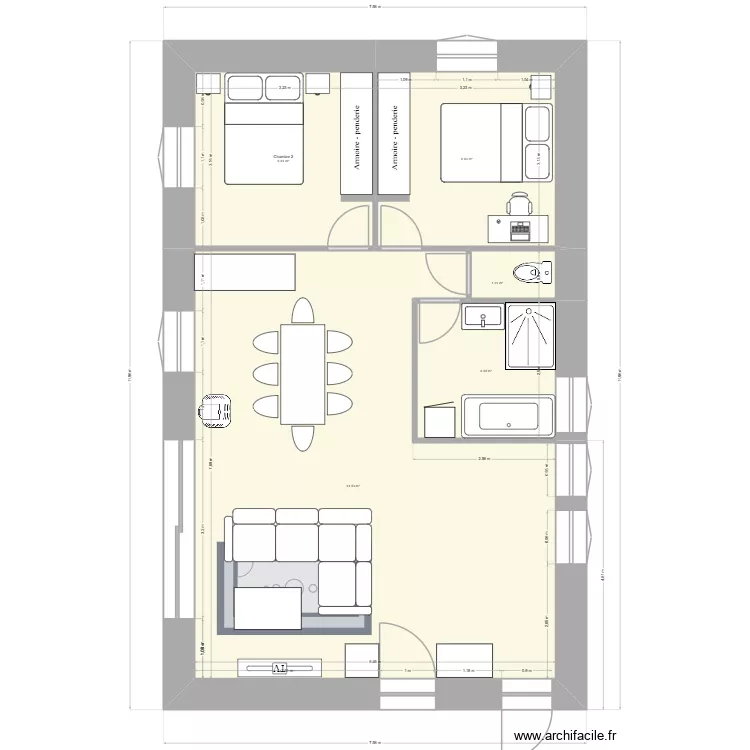 Jassans Riottier - renovation 7. Plan de 5 et 69 m² Jassans Riottier - renovation 7. Plan de 5 et 69 m²