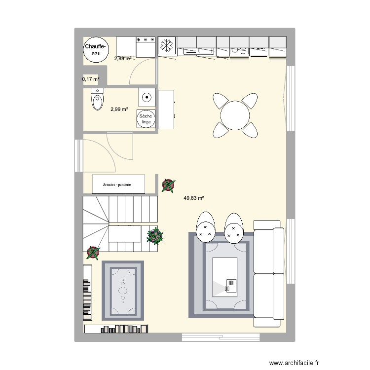 Beauzelle2. Plan de 4 pièces et 56 m2