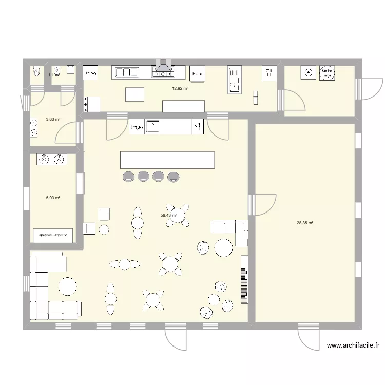 chalicia. Plan de 6  et 110 m²