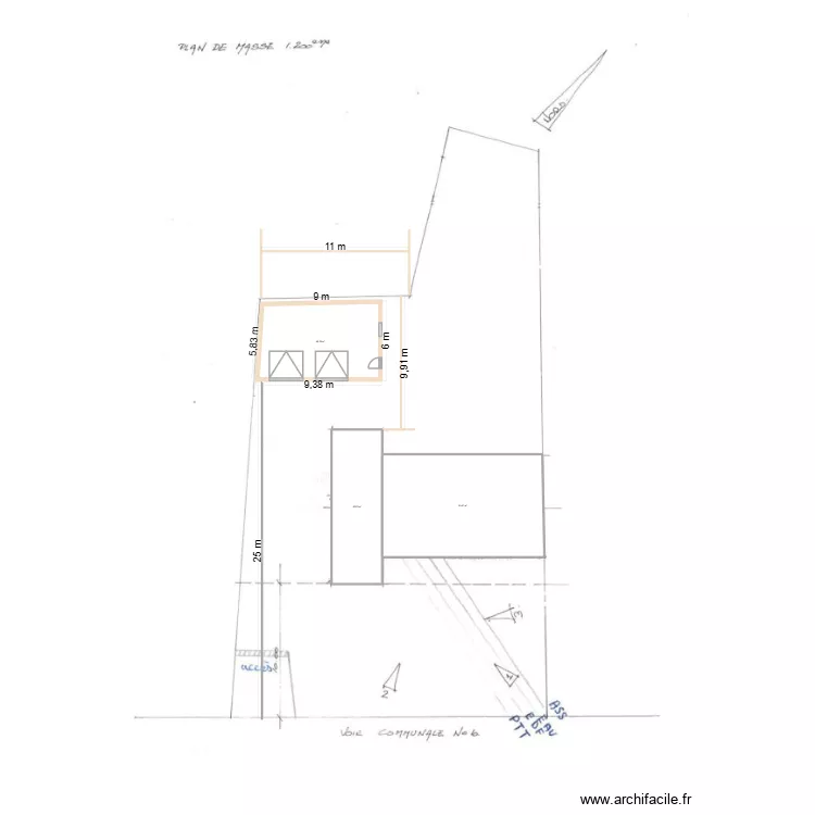 plan masse 2. Plan de 3  et 183 m²