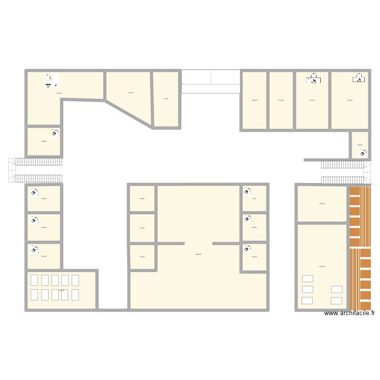 Plan de EMG. Plan de 22 pièces et 533 m2