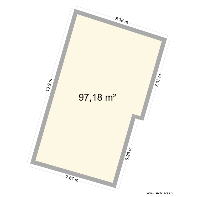 masse1. Plan de 1 pièce et 97 m2