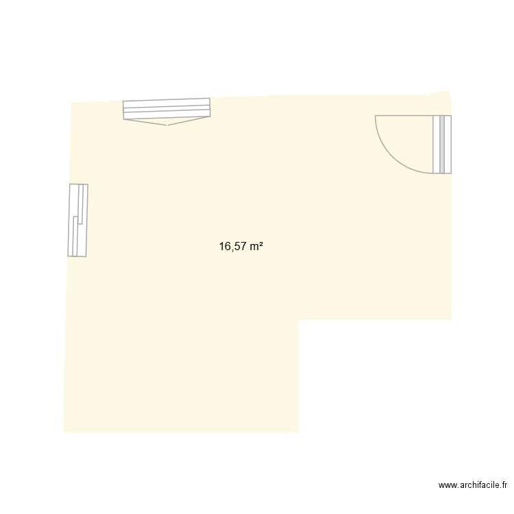 ttest. Plan de 1 pièce et 17 m2