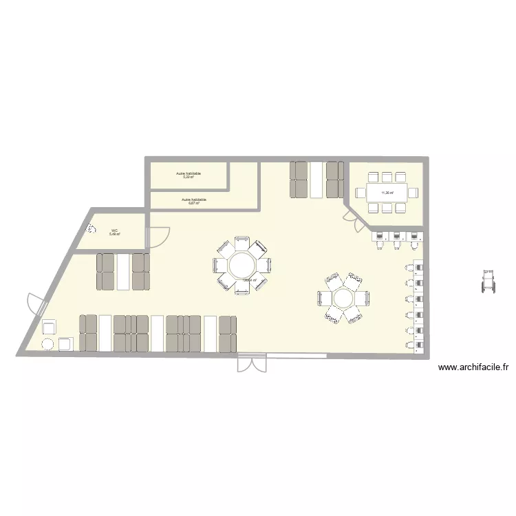 Le nexus. Plan de 5  et 155 m²