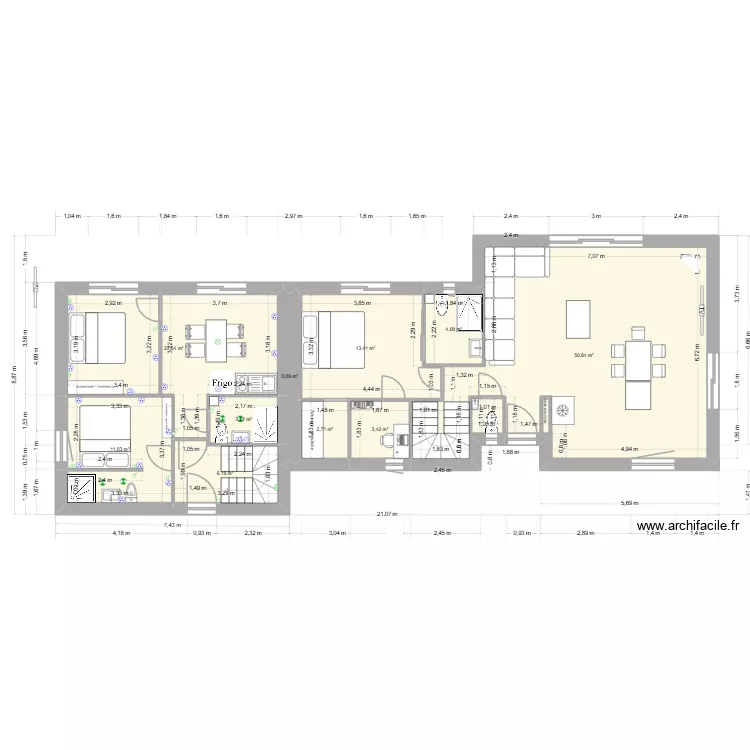cc2-LOGEMENT ETUDIANT- rdc 1logement 1 chambre. Plan de 10 Pièces et 118 m² cc2-LOGEMENT ETUDIANT- rdc 1logement 1 chambre. Plan de 10 Pièces et 118 m²