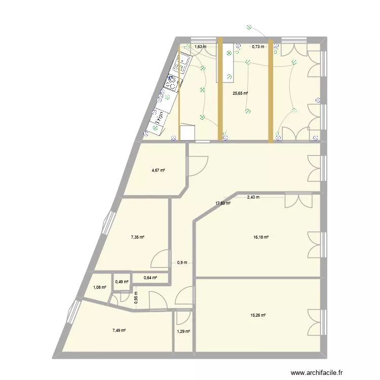 Banyuls projet - Elec. Plan de 11 pièces et 98 m²