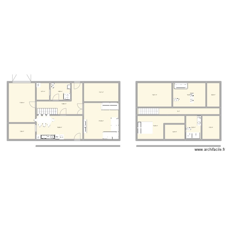 maison. Plan de 16 pièces et 172 m2