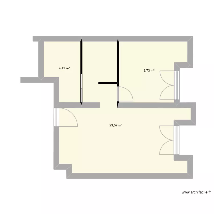 Esquice. Plan de 3 pièces et 37 m²