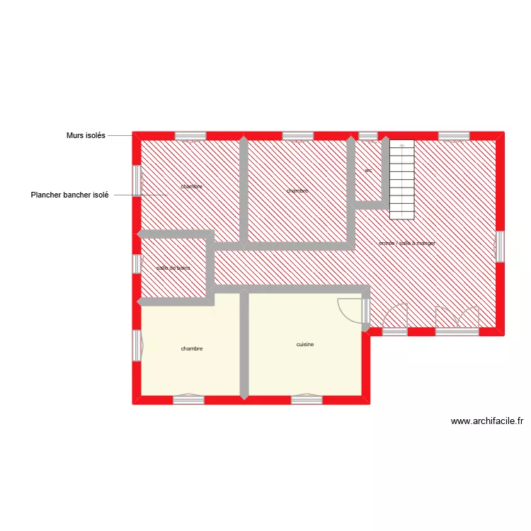 MAILLET Pasques &eacute;tage &eacute;tape 1. Plan de 7  et 80 m²