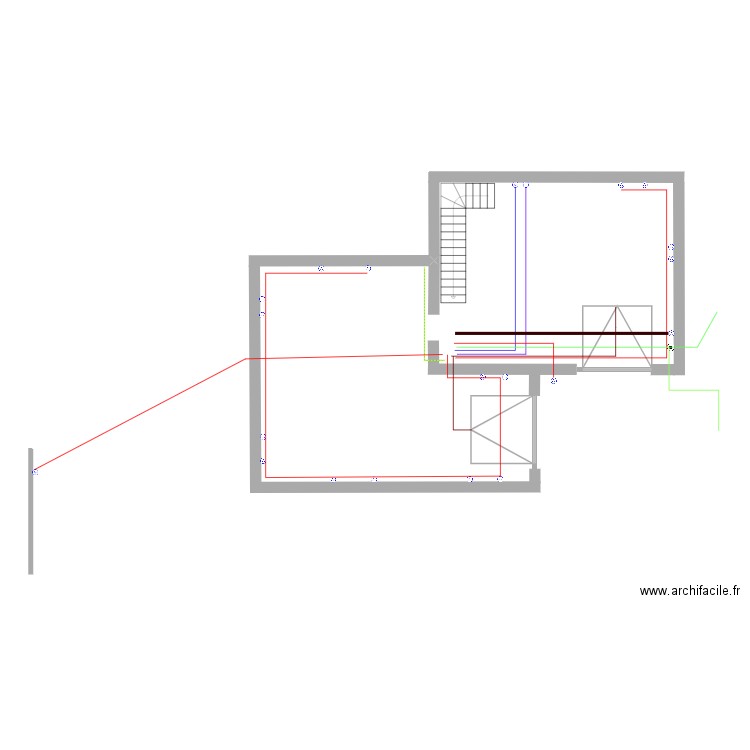 rdc. Plan de 1 pièce et 7 m2
