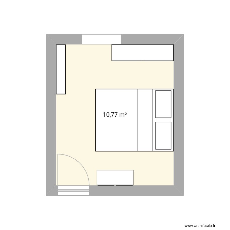 Chambre. Plan de 1 pièce et 11 m2