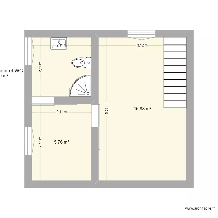 plan 3. Plan de 3 pièces et 26 m² plan 3. Plan de 3 pièces et 26 m²