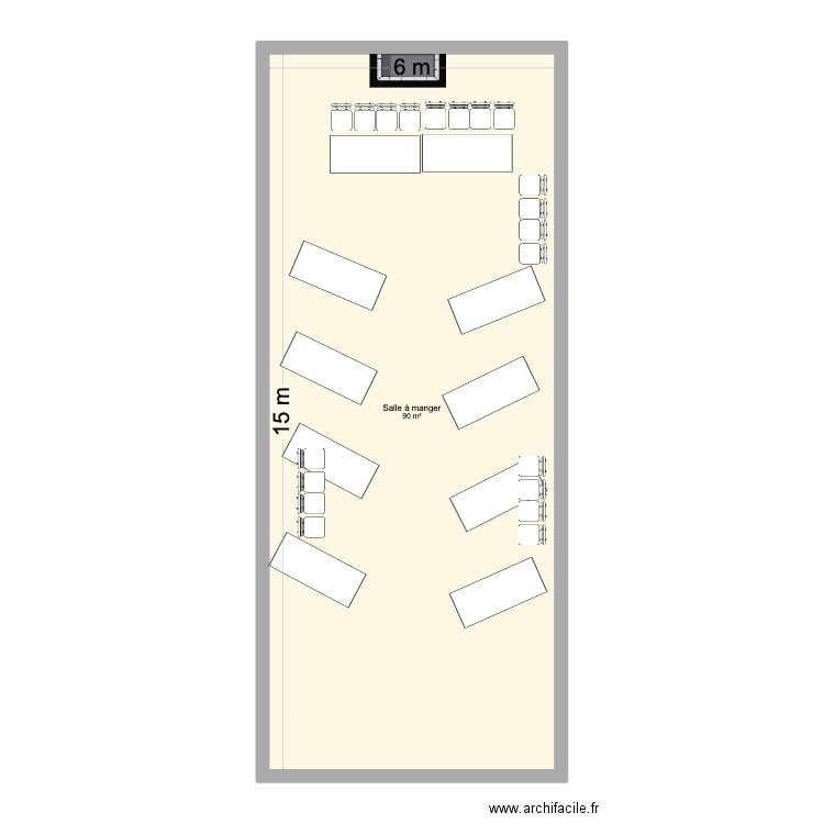 Petit Prieuré. Plan de 1 pièce et 90 m2