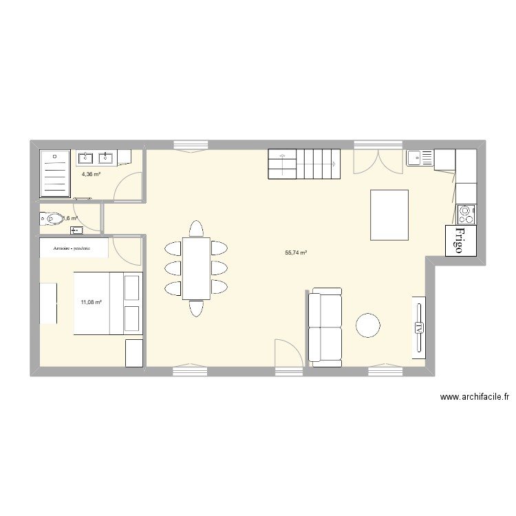 maison savigny. Plan de 4 pièces et 73 m2