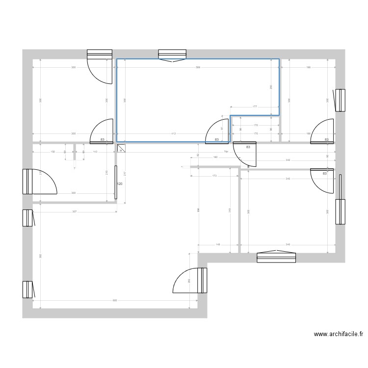 SCI APACL Cloisons. Plan de 7 pièces et 87 m2