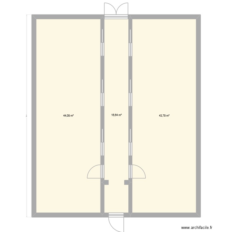 BUREAUX CCS. Plan de 3 pièces et 105 m2