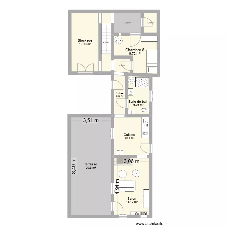 Fleury Maison 2 rez de chaussée projet. Plan de Fleury Maison 2 rez de chaussée projet. Plan de