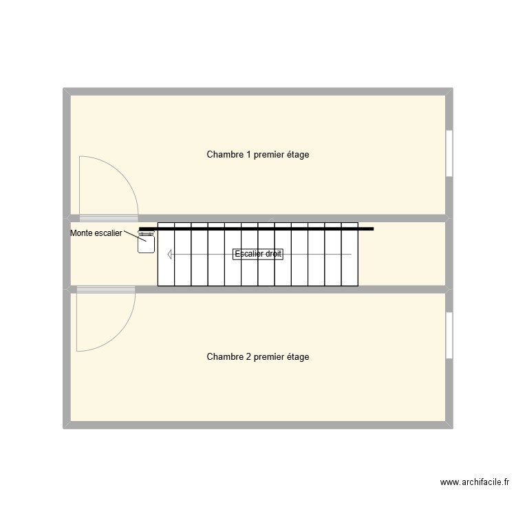 CATALA Georgette Monte escalier. Plan de 4 pièces et 26 m2