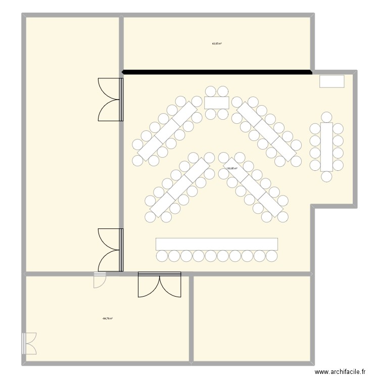 Plan de table mariage 2. Plan de 3 pièces et 287 m2