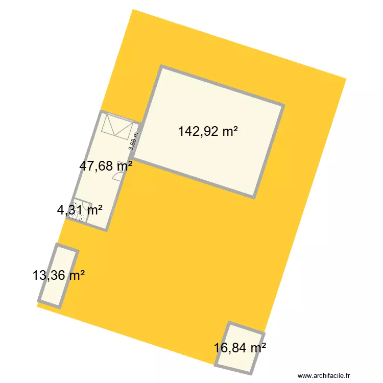 garage aubepines. Plan de 5  et 225 m²