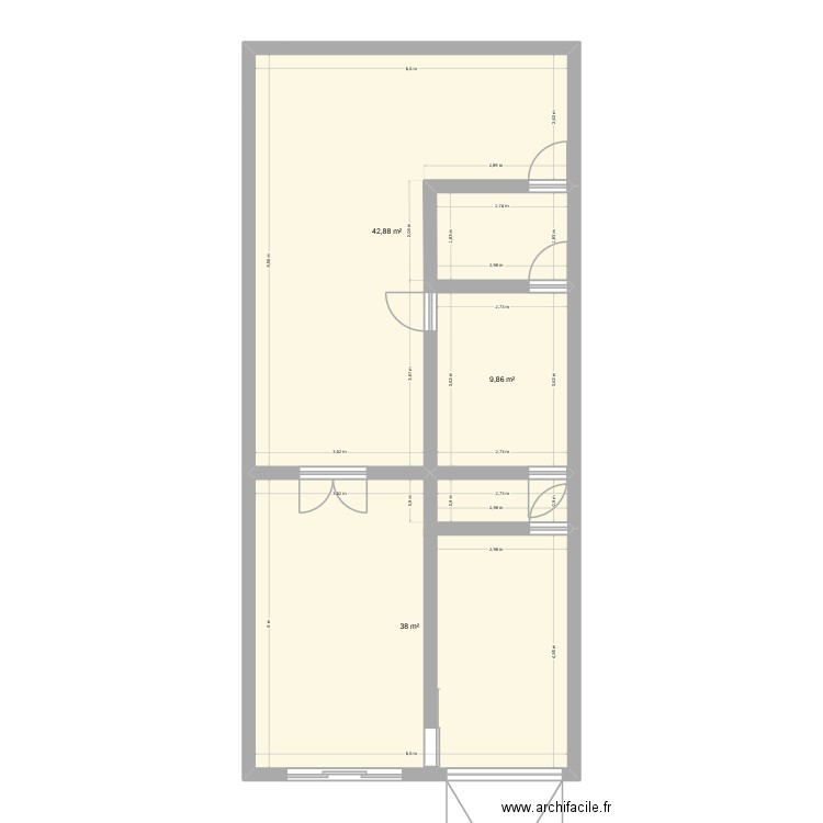 Maison. Plan de 3 pièces et 91 m2