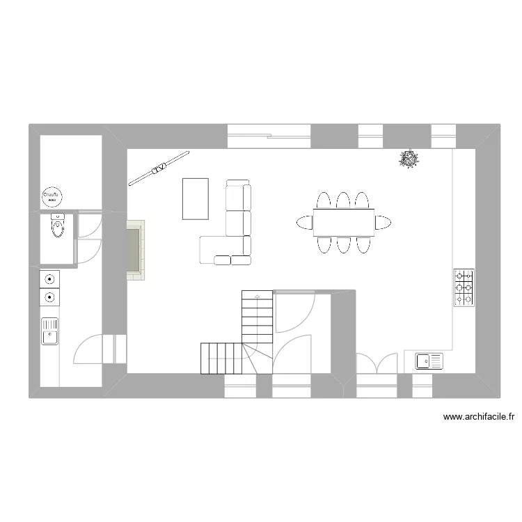 Oc&eacute;ane et Gwen Projet 2 Rez de chauss&eacute;e. Plan de 