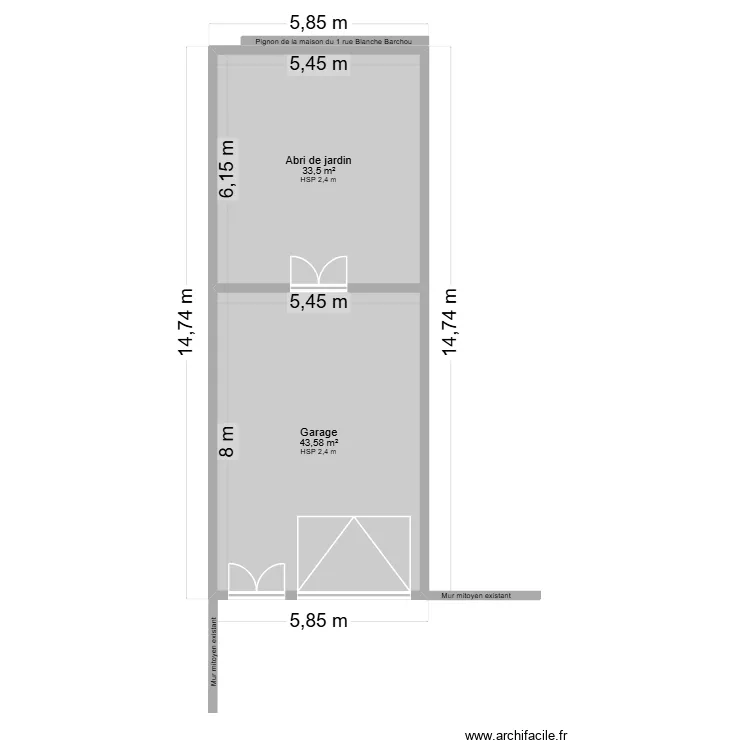 Garage 04/05 v2. Plan de 2 et 77 m² Garage 04/05 v2. Plan de 2 et 77 m²